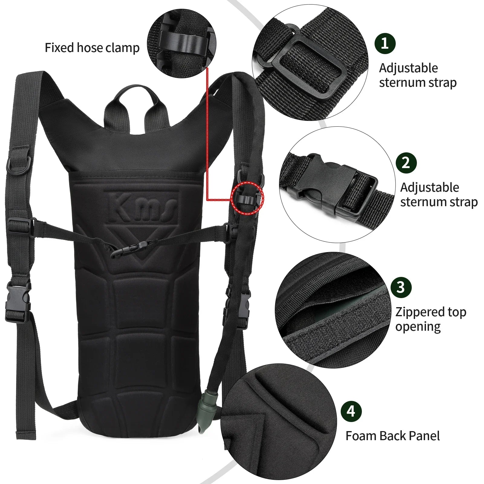 Durable Backpack with 3L Water Bladder
