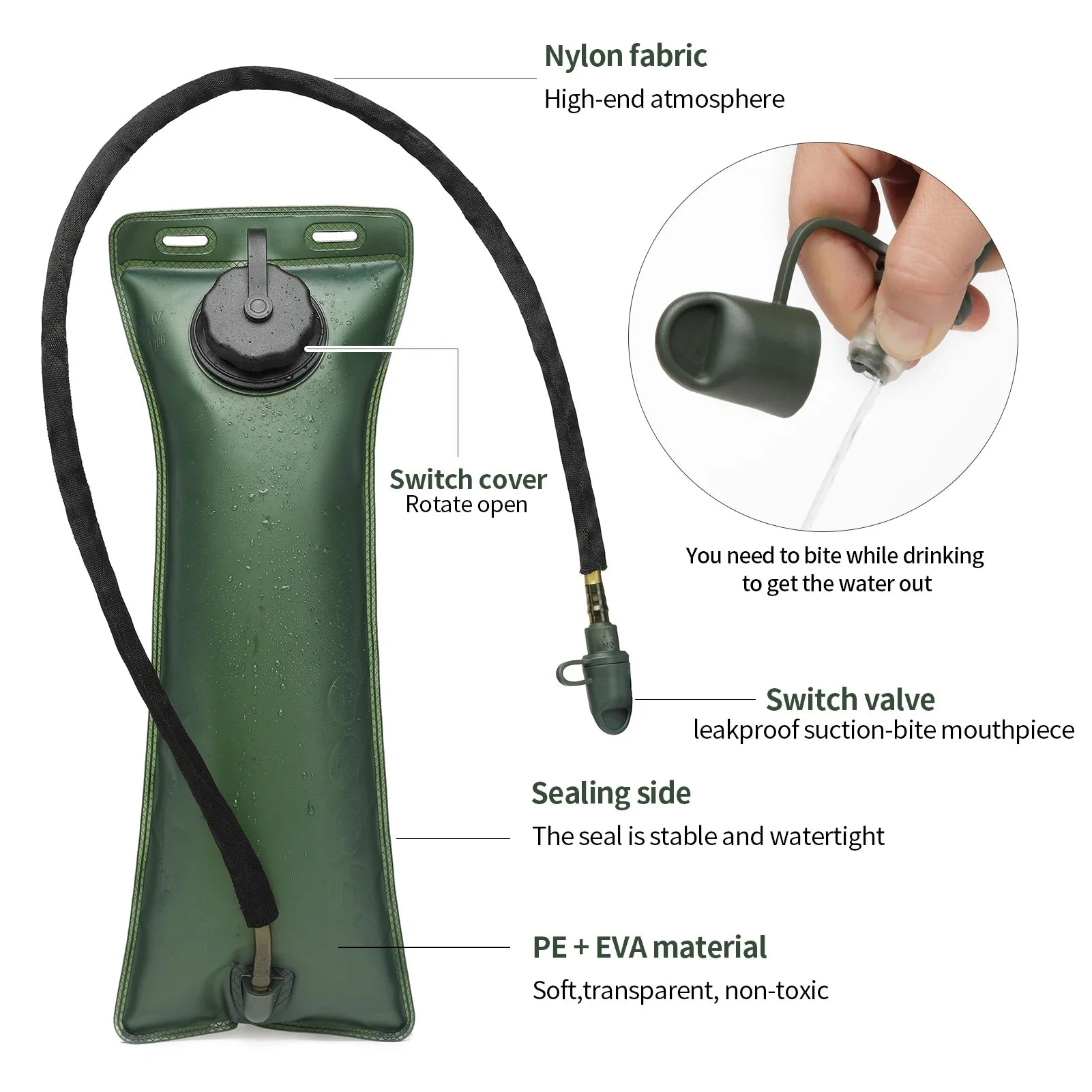 Durable Backpack with 3L Water Bladder