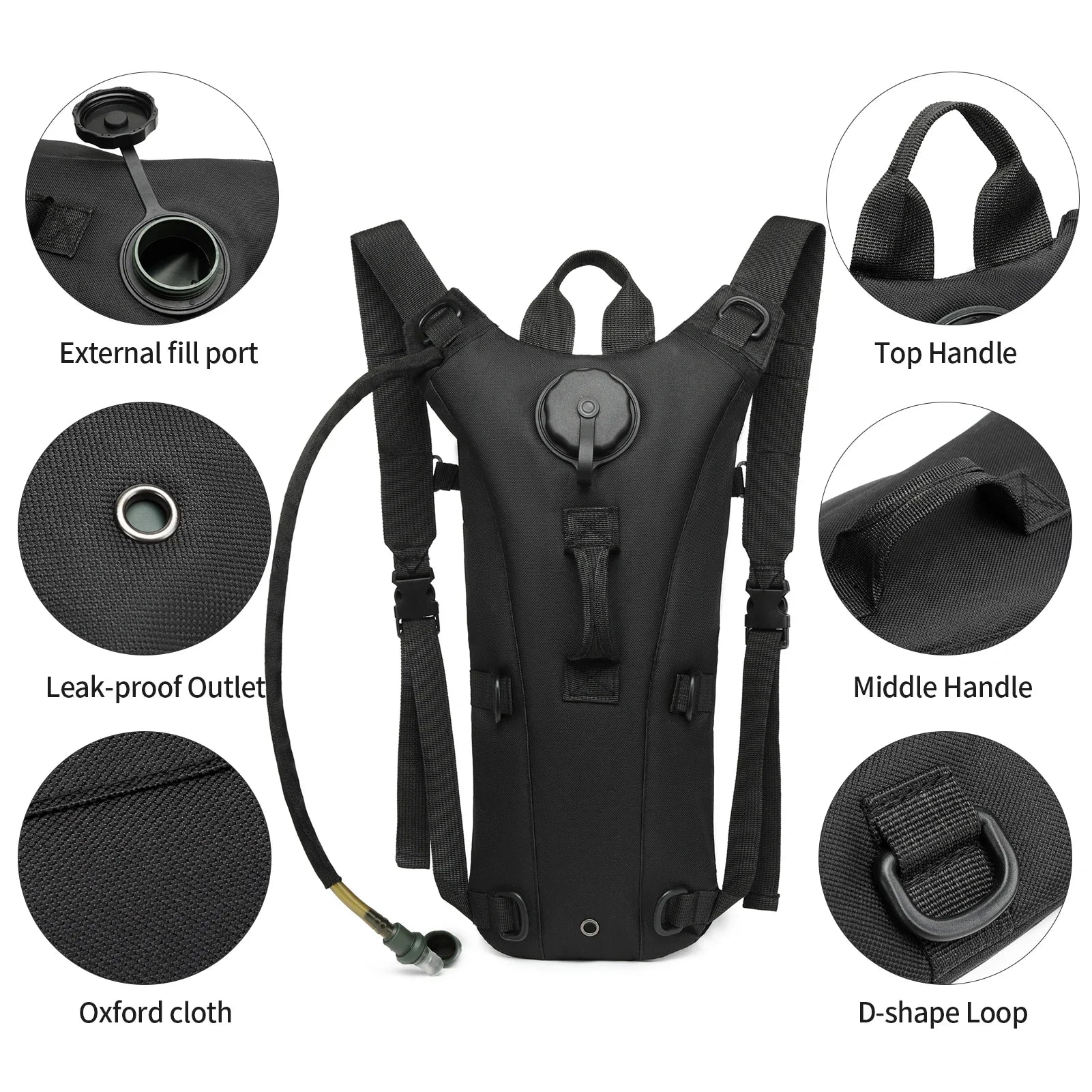 Durable Backpack with 3L Water Bladder